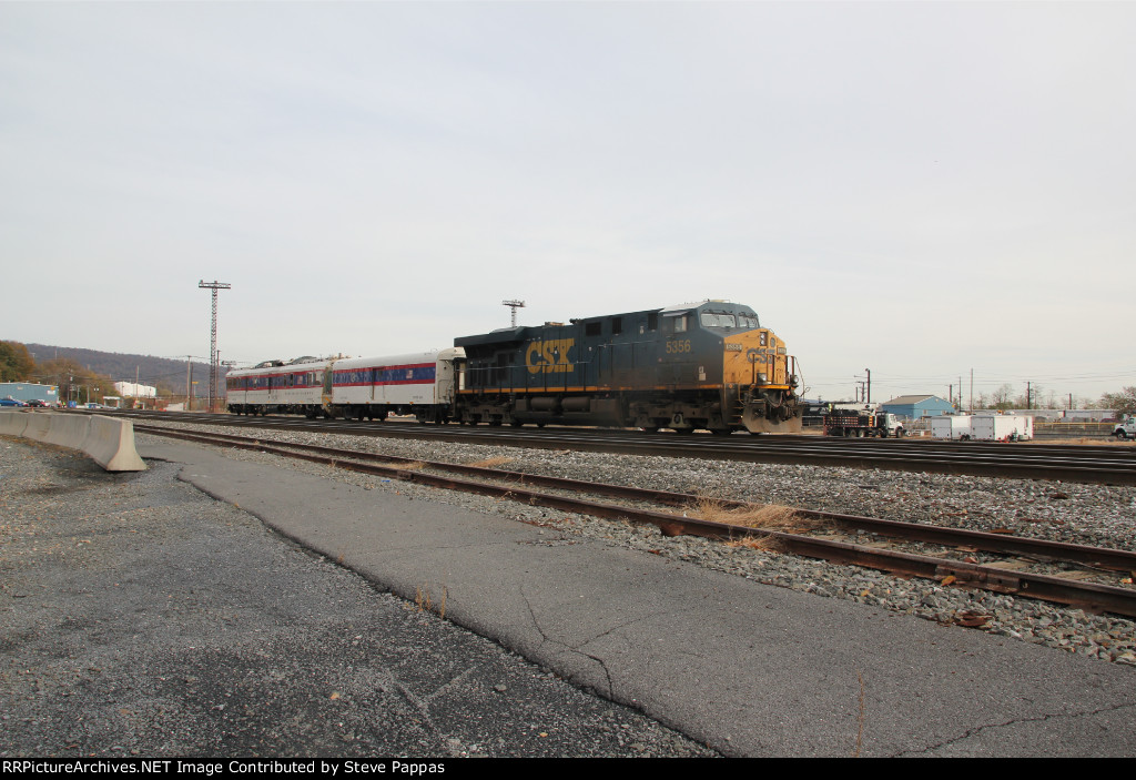 CSX 5356 in Enola yard with FRA equipment